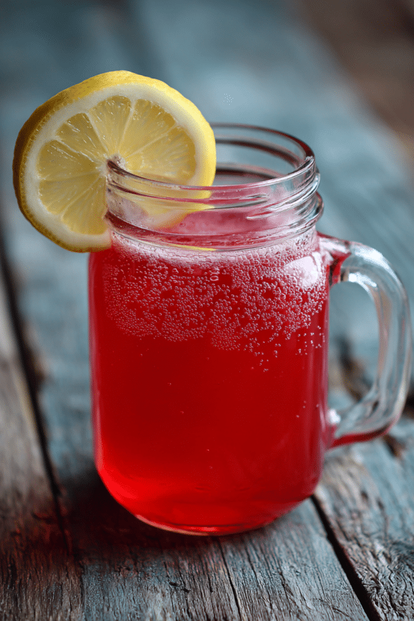 apple cider vinegar and cranberry juice in clear glass