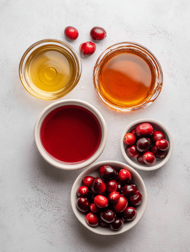 Apple Cider Vinegar and Cranberry Juice 3 apple cider vinegar cranberry juice ingredients flat lay