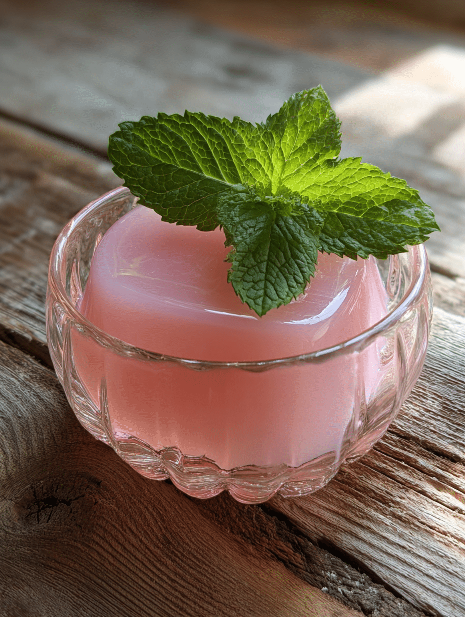 bariatric gelatin recipe in glass bowl with mint