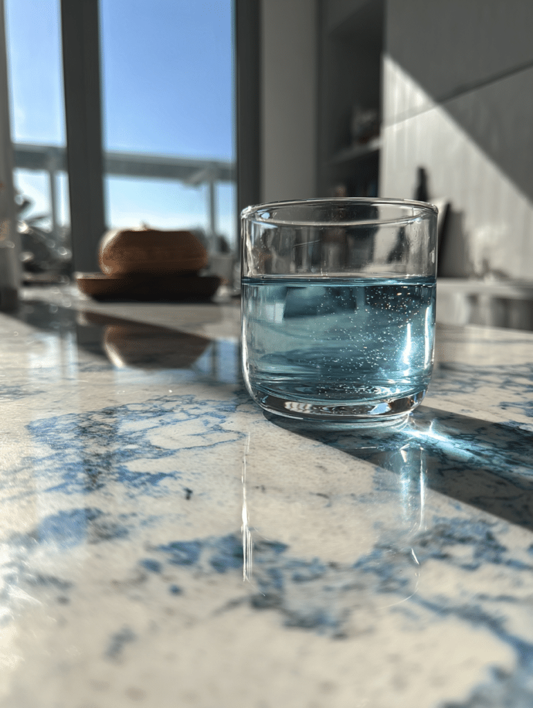 blue salt trick glass tonic