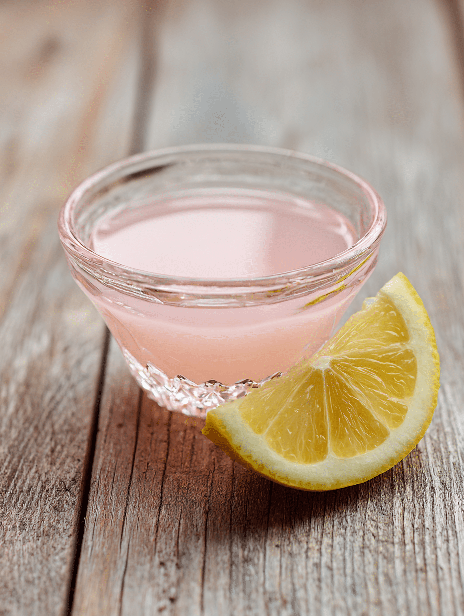 Dr Ashton gelatin recipe served in clear ramekin with lemon