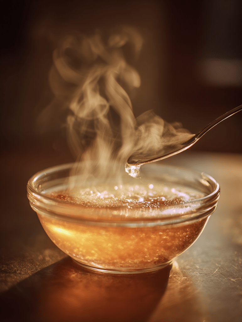 Dr Ashton gelatin recipe step showing gelatin in water