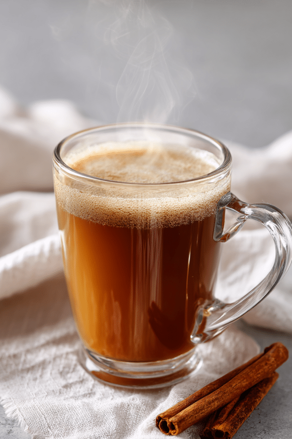 Dr Mark Hyman gelatin recipe served warm in mug on tray before bed