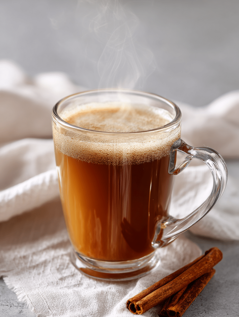 Dr Mark Hyman gelatin recipe served warm in mug on tray before bed