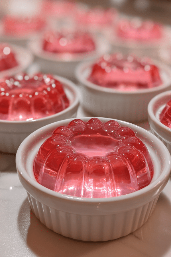serving the gelatin trick for weight loss in ramekins, sprinkled with lemon zest