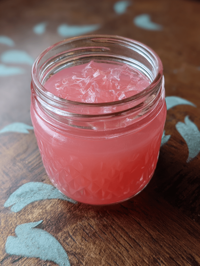 pink gelatin recipe in glass jar for weight loss
