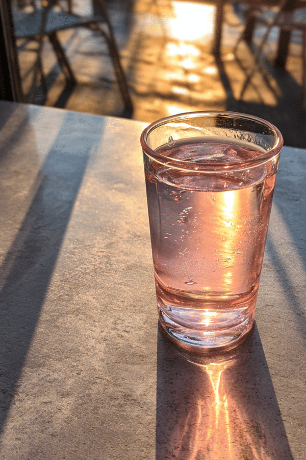 Pink salt weight loss recipe with lemon and water glass