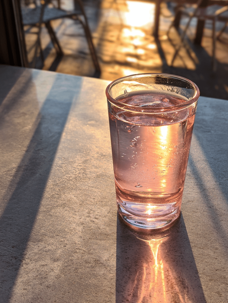 Pink salt weight loss recipe with lemon and water glass