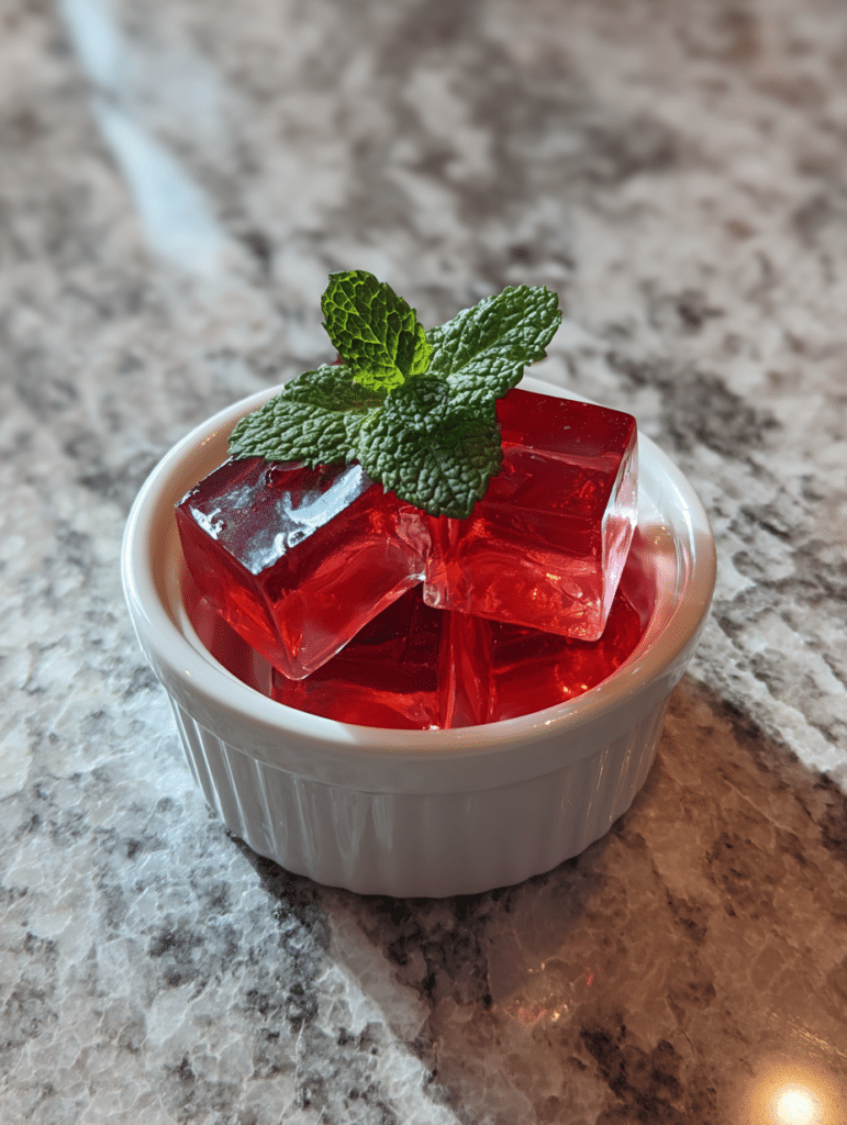 bariatric jello recipe portioned in a ramekin for serving