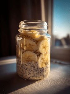 banana overnight oats healthy breakfast jar