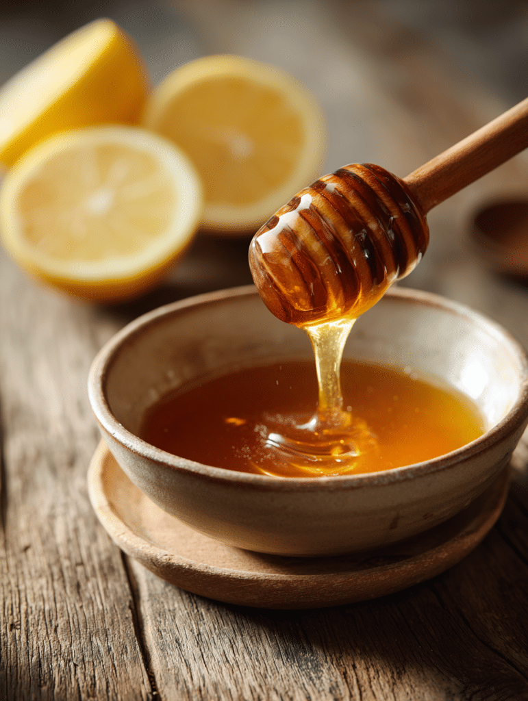 mixing the Ben Carson honey recipe in a small bowl