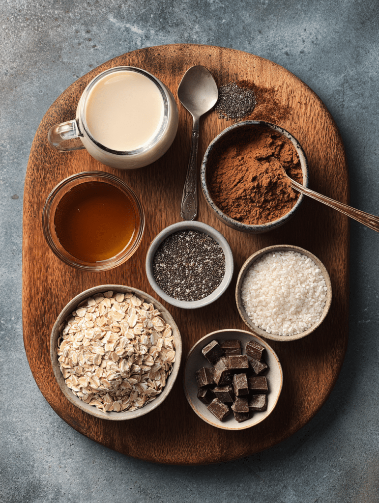 Chocolate Overnight Oats 2 ingredients for chocolate overnight oats recipe