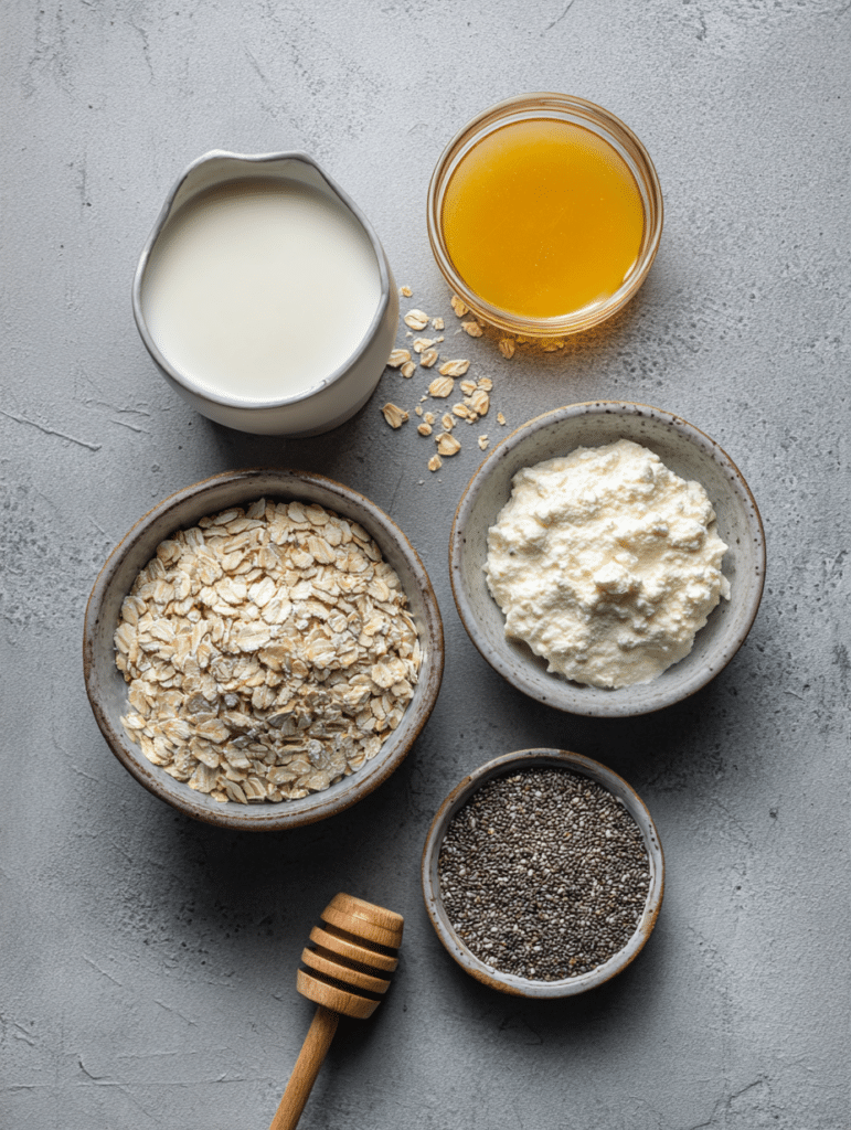 High Protein Overnight Oats 2 ingredients for high protein overnight oats recipe