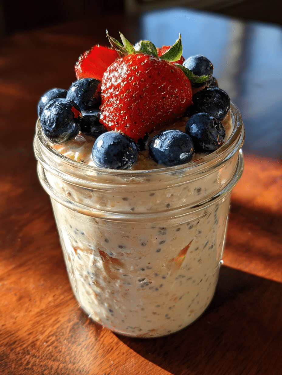 overnight oats with chia seeds recipe in mason jar