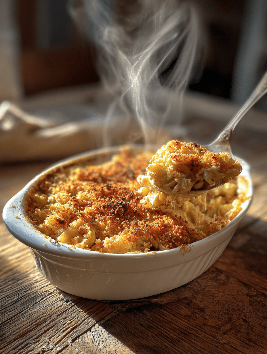 Classic tuna casserole recipe baked with golden breadcrumb topping